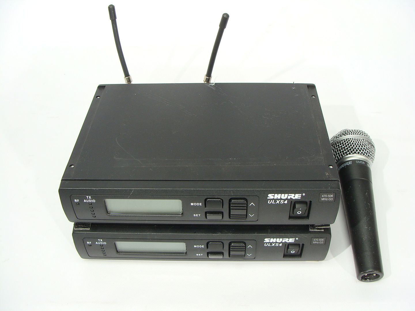 PAIR Shure ULXS4 470506MHz G3 Wireless Microphone Receivers + SM58